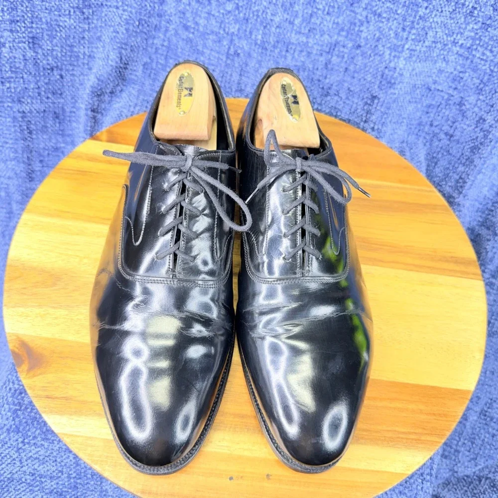 Brooks Brothers Oxford Mens 41 E Black Leather Made in England Brooks English